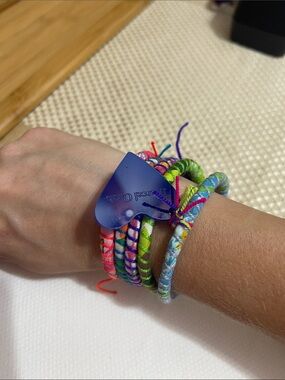 Multicolor Wrapped Friendship Bracelet Set with Purple Heart Accent